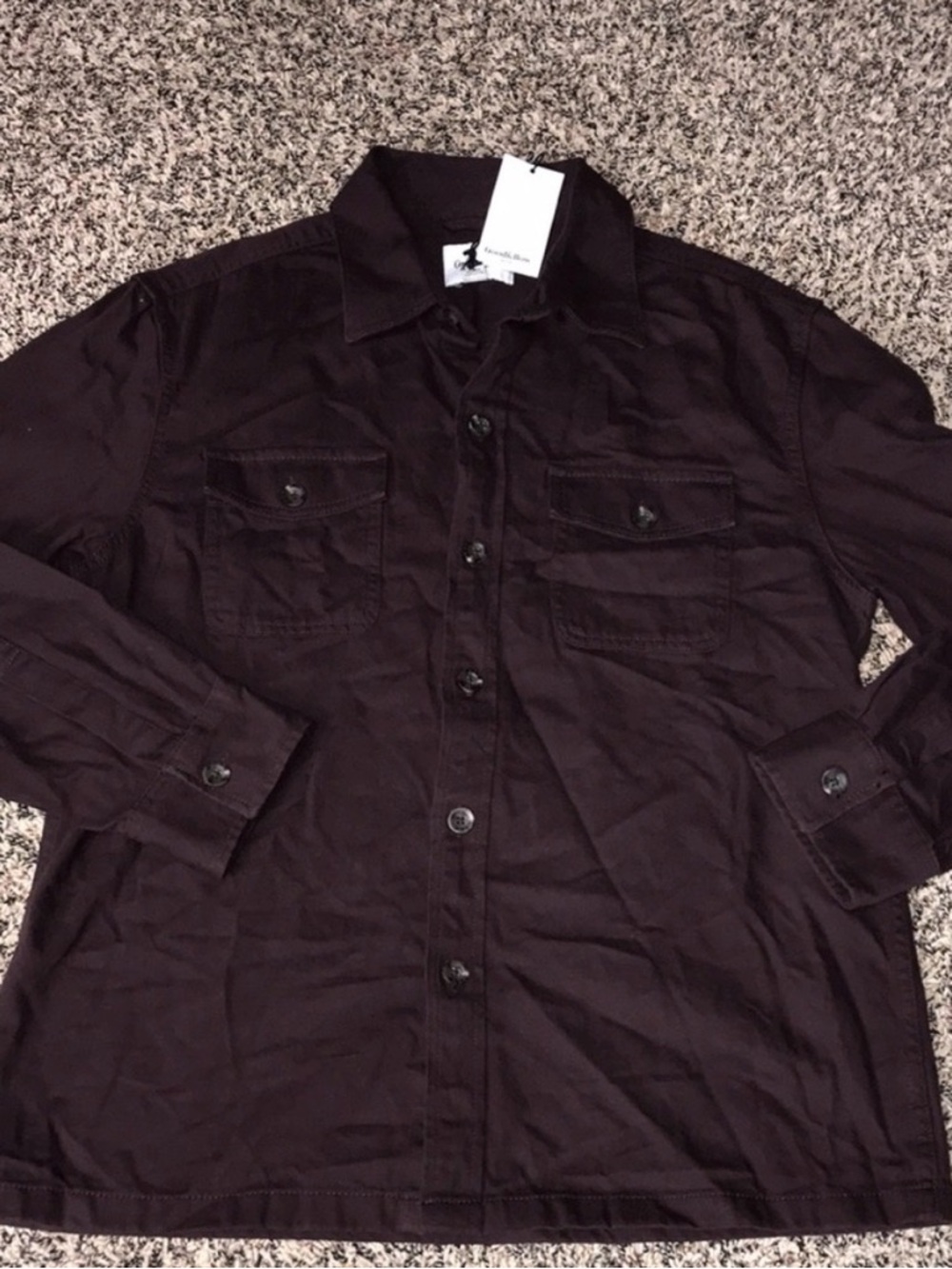 Goodfellow & Co Dark Brown Button Down Long Sleeve Shirt NWT M